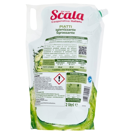 Scala Piatti Igienizzante Sgrassante Limone ecoricarica 2L